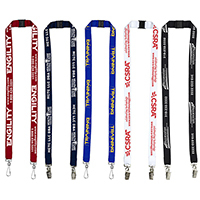 3/4" Dual Attachment Polyester Silkscreen Lanyard with FREE Breakaway Safety Release